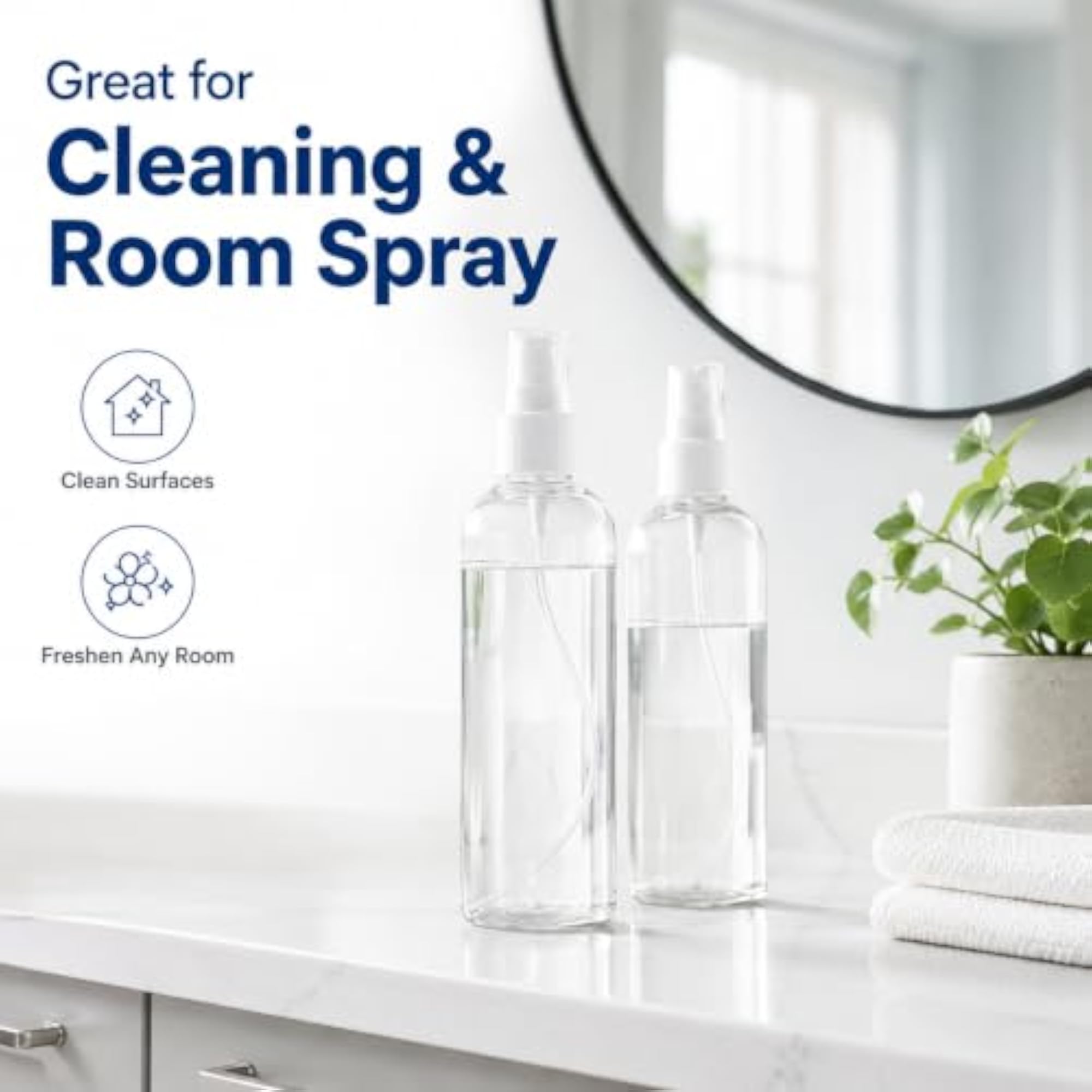 Durable Refillable Containers with Pump and Spray Atomizer